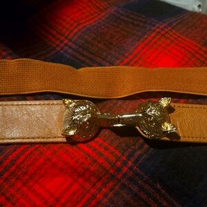 Gold Fox Head Buckle Belt